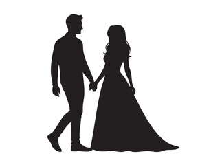 Romantic Couples Vector silhouette for valentine day