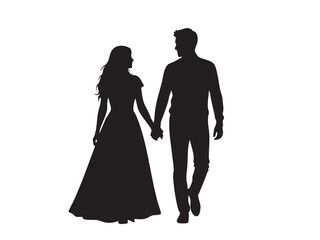 Romantic Couples Vector silhouette for valentine day