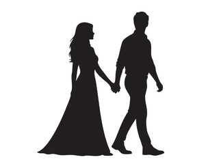 Romantic Couples Vector silhouette for valentine day