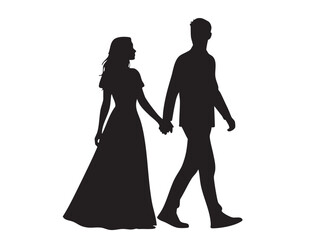 Romantic Couples Vector silhouette for valentine day
