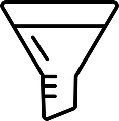 Filter icon in minimalist style with black outline design  