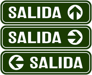 Fototapeta premium Three signs indicating the exit in Italian.