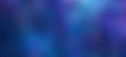 Abstract grainy gradient background with deep blue and purple tones, soft blurred waves, noise texture modern design
