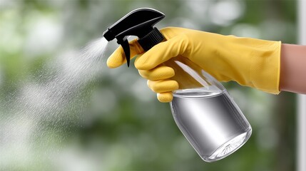 Individual tending to vibrant garden plants by lightly misting their foliage gently