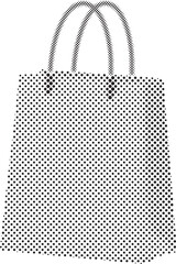 black and white polka dot shopping bag