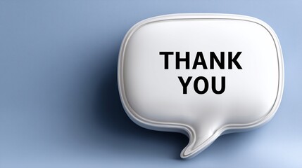 Professional thank you communication featuring speech bubble for brand loyalty promotion