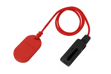 Treadmill safety key with red lanyard for emergency stop
