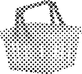halftone illustration of a bag made of dots