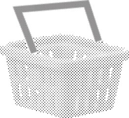halftone illustration of a shopping basket