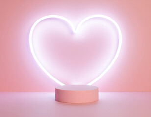 A romantic minimalist studio setup in a monochromatic soft pink color palette