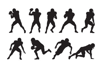 Dynamic silhouettes of american football players in action © PrimeLens Co