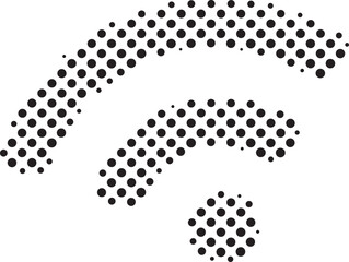 Halftone question mark symbol made of dots