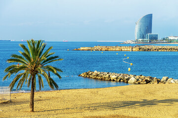 Obraz premium San Sebastian beach, Barcelona, Spain