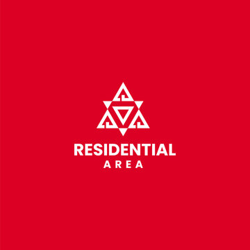 housing with triangular accents for housing and property logos
