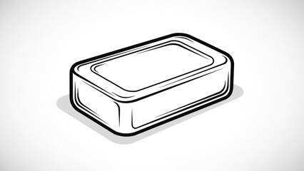 Illustration of a rectangular butter pat with subtle shadow and clean linework.