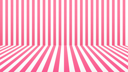 Abstract minimal perspective pink and white stripes background