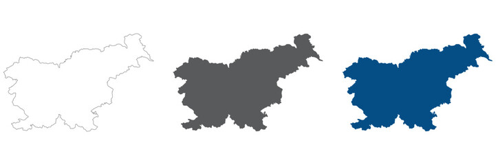 Slovenia map plain set. Map of Slovenia in blank set.