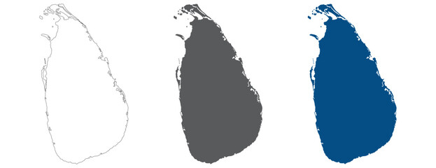 Sri Lanka map plain set. Map of Sri Lanka in blank set.