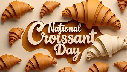 Celebrating national croissant day with golden flaky pastries