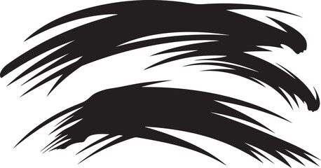 Black Brush Strokes on White Background Illustration