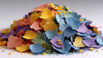 Macro Close-up Colorful and Textured Pencil Shavings Pile Art Material