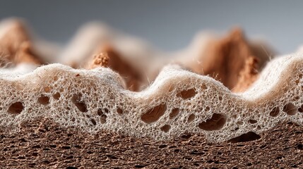 Microscopic Detailed Sponge Structure with Visible Pores and Foam Surface