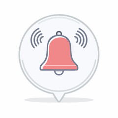 A ringing notification bell icon contained within a modern speech bubble.