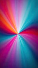 Vibrant colorful light burst with dynamic rays of pink, blue, and orange