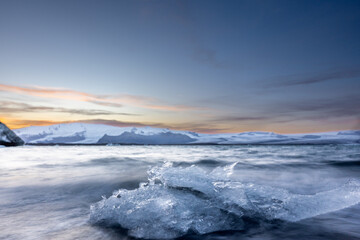Floating blue ice in Jokulsarlon, Iceland