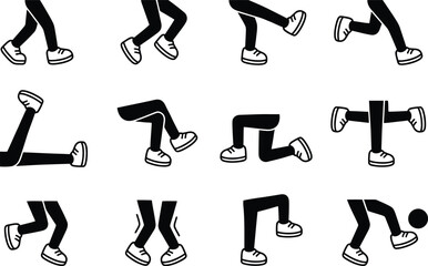 Cartoon mascot legs and foots, cartoon vector walking feet vector, retro cartoon legs and hands. vintage hand, foot, placement of hands and feet. body parts mascot