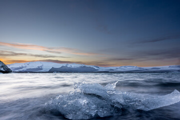 Floating blue ice in Jokulsarlon, Iceland