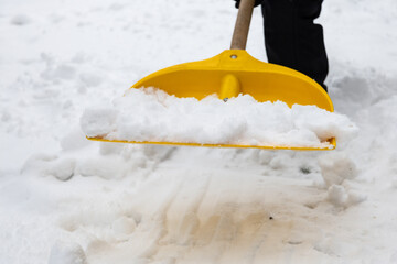 snow shovel in the snow