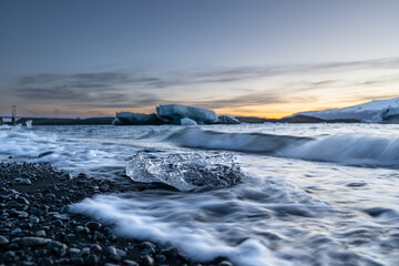Floating blue ice in Jokulsarlon, Iceland