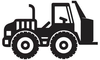 Construction Vehicle Icons Set &ndash; Tractor, Excavator, Heavy Equipment & Machinery Vector .