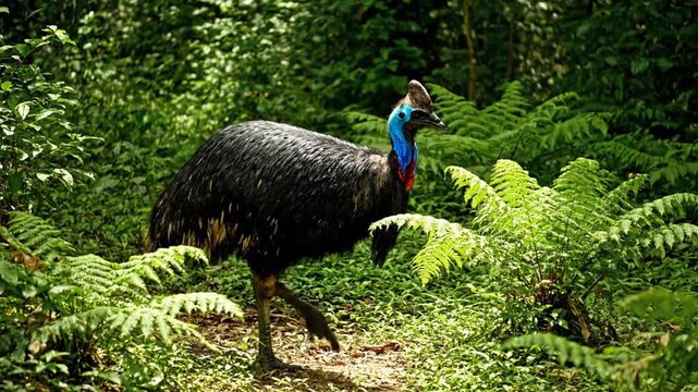 Exotic bird in forest