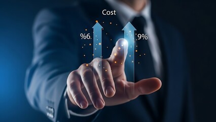 Businessman Analyzing Cost Increase Graph