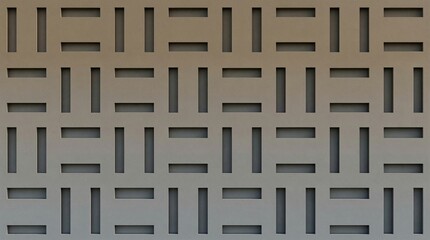 Seamless abstract architectural wall pattern with modular slot cutouts, geometric negative space design