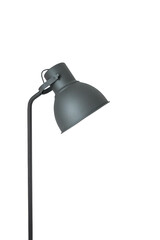 Modern dark gray adjustable floor lamp head detail isolated on transparent background