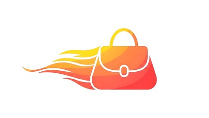 Vibrant handbag with flowing motion in orange hues