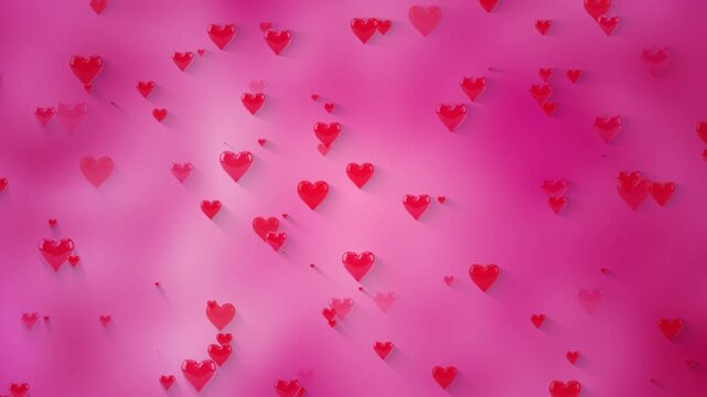 Romantic pink rose petals background featuring a heart pattern animation for Valentine's Day celebration wallpaper