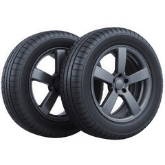 Obraz premium Collection car tires with alurim on free On isolated transparent PNG background
