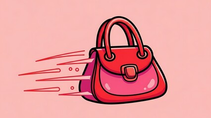 Vibrant pink handbag speeding off into the distance quickly