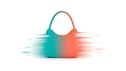 Vibrant handbag with dynamic color split and motion blur