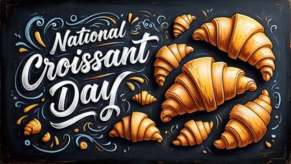 Celebrating national croissant day with golden flaky pastries