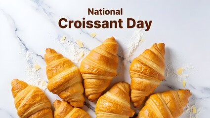 Celebrating national croissant day with golden flaky pastries