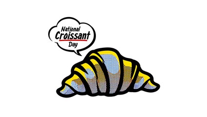 National croissant day illustration with a golden pastry