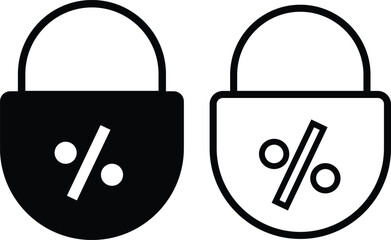 Mortgage Stability Icons. Fixed interest rate icon. Home equity loan symbols. Banking and credit union signs. Financial Security Icons