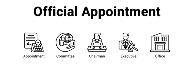 Official Appointment web banner icon vector illustration concept for  with icon of Appointment, Committee.