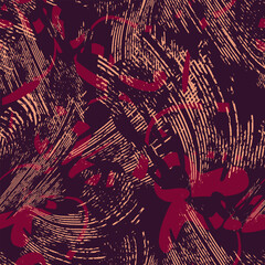 Urban seamless abstract pattern. Modern camouflage style with grunge tracks