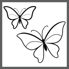 Fototapeta premium Elegant Hand Drawn Butterfly Set